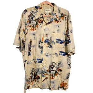 Eddie Bauer Trout Fishing & Hunting 100% Cotton Button Down Casual Mens …